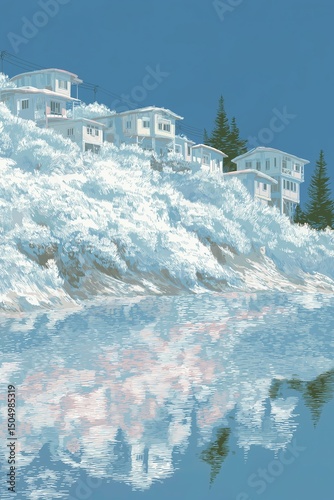 Coastal Houses and Reflections