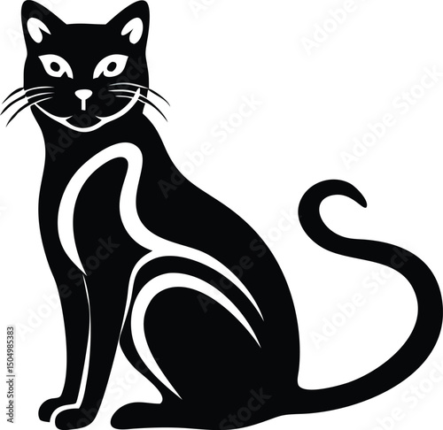 Cat Silhouette Vector Clipart Illustration png icon