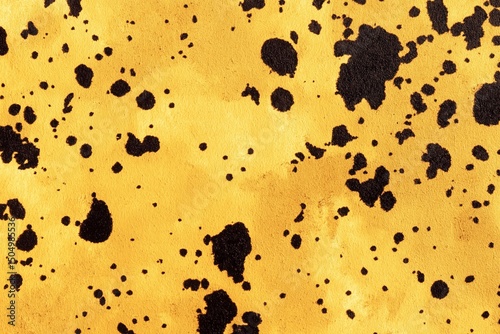 Random Black Splatters on Yellow