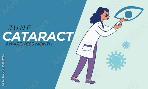 Cataract Awareness Month. Cataract concept background, eye concept illustration.