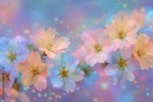 Close-up of Pastel Cherry Blossoms