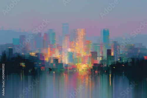 Cityscape Reflection Painting