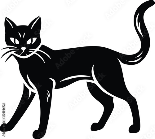 Cat Silhouette Vector Clipart Illustration png icon