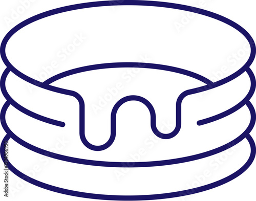 Dirty Plates Minimalistic Outline Icon for Web and Graphic Design, Apps, Banners, Social Network and Cards