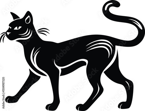 Cat Silhouette Vector Clipart Illustration png icon