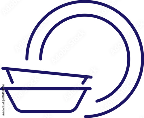 Line Illustration of Plates for Graphics, Concept, Apps