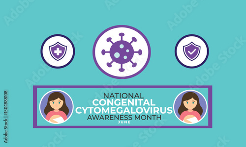 Congenital cytomegalovirus awareness month. CMV concept illustration.