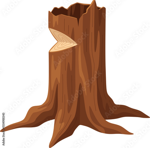 Tree Stump Represents Environmental Deforestation Impact