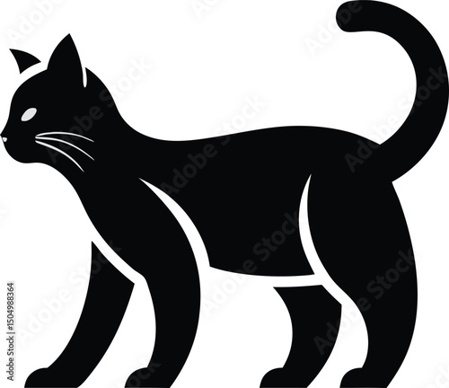 Cat Silhouette Vector Clipart Illustration png icon