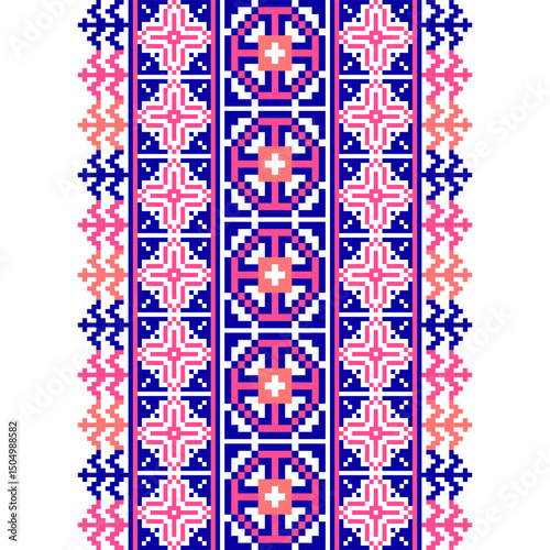 seamless pattern with flowers
Fabric Pattern Design
Ethnic Fabric Pattern
Pink, Blue, Orange Fabric Pattern
Textile Business
Cushion Cover
Pillow Case
Table Cloth
Ethnic Geometry
Pixel Art