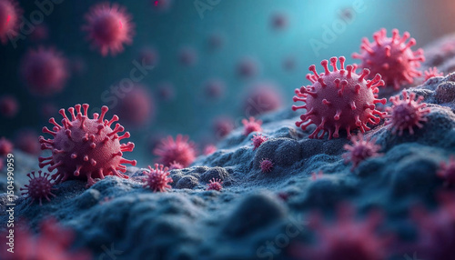 viruses microscopic view background 