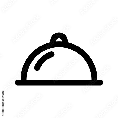 Dish cloche icon. Suits restaurant or dining designs.