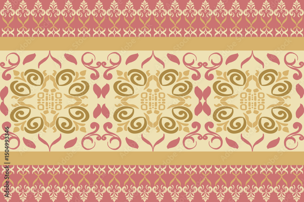 Seamless classic damask pattern in pink tone - vector illustration for luxury textile design. Seamless classic damask pattern in pink tone - vector illustration for luxury textile design.