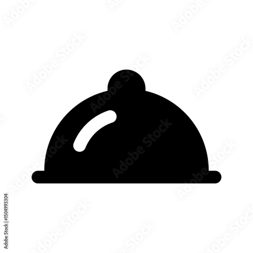 Dish cloche icon. Suits restaurant or dining designs.