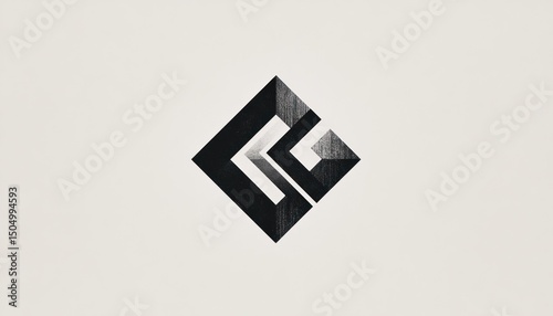 A modern minimalist logo design concept featuring clean geometric shapes.