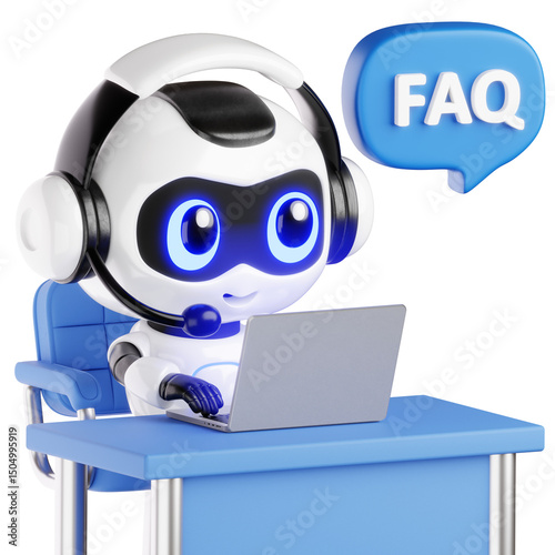 Robot Customer Support with FAQ Bubble