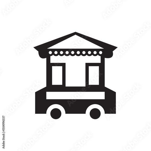 Small food stall silhouette vector art