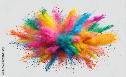 Exploding spectrum of vibrant colored powder