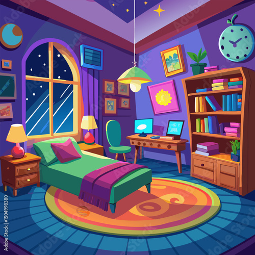 Cozy and Stylish Bedroom Interior Design at Night