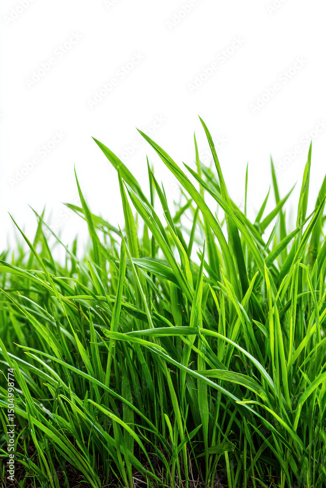 Obraz premium Grass background isolated with clipping path on a white background