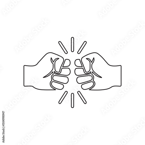 bump fist line icon