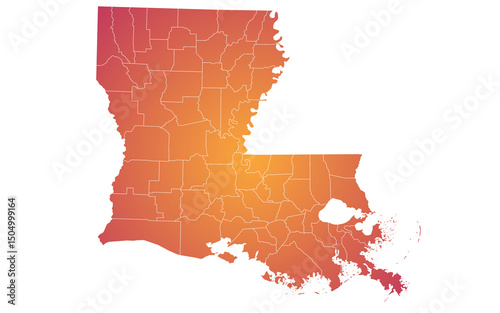 Louisiana map, Louisiana administrative map. parishes map of Louisiana, blank Map, empty map of Louisiana