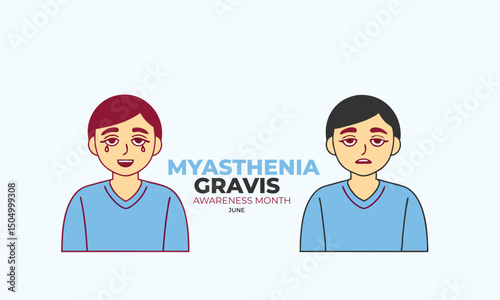 Myasthenia Gravis Awareness Month. MG concept illustration background.