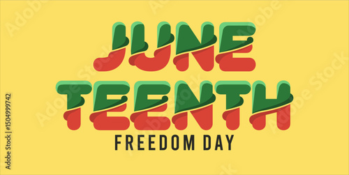 Juneteenth Independence Day. Freedom or Emancipation day. Annual american holiday, celebrated in June 19. African-American history and heritage. Poster, greeting card, banner and background. eps file