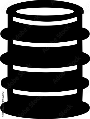 Barrel oil drum icon in flat style. isolated on transparent background