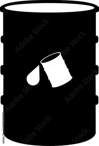 Barrel oil drum icon in flat style. isolated on transparent background