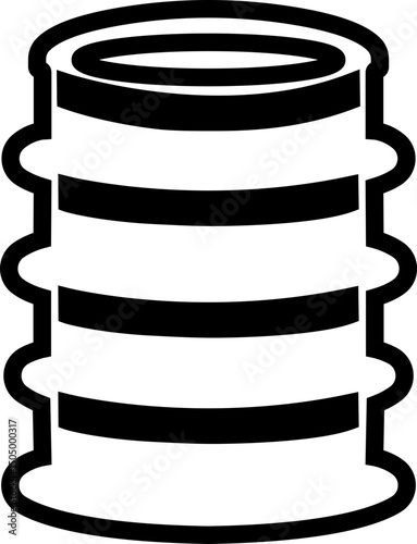 Barrel oil drum icon in line style. isolated on transparent background