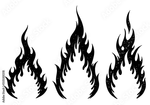 Hand-Drawn Flames: Vector Set for Graphic Design
