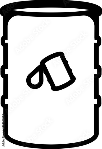 Barrel oil drum icon in line style. isolated on transparent background