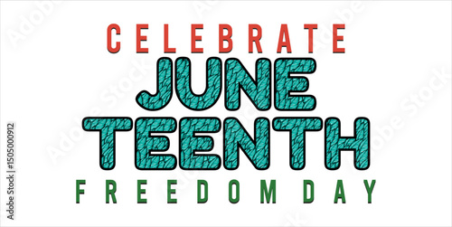 Juneteenth Independence Day. Freedom or Emancipation day. Annual american holiday, celebrated in June 19. African-American history and heritage. Poster, greeting card, banner and background. eps file