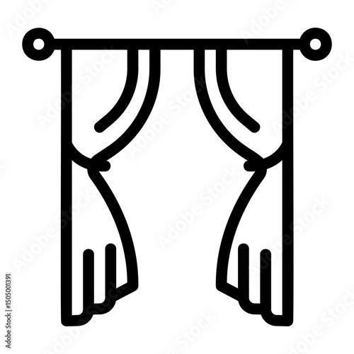 curtains line icon