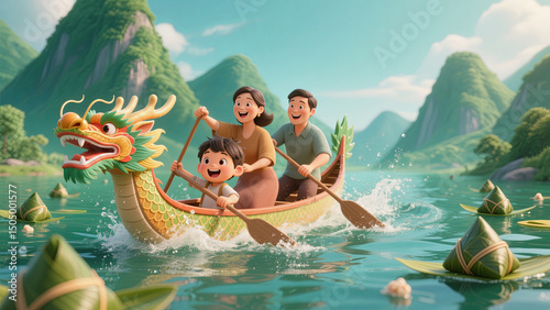 Dragon Boat Racing Dragon Boat Theme Poster