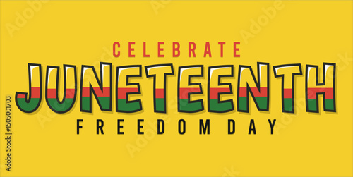 Juneteenth Independence Day. Freedom or Emancipation day. Annual american holiday, celebrated in June 19. African-American history and heritage. Poster, greeting card, banner and background. eps file