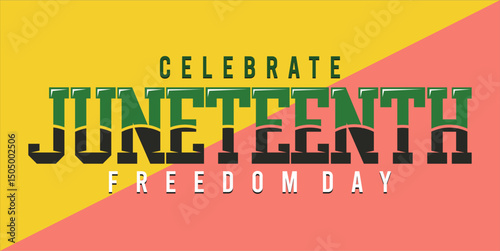 Juneteenth Independence Day. Freedom or Emancipation day. Annual american holiday, celebrated in June 19. African-American history and heritage. Poster, greeting card, banner and background. eps file