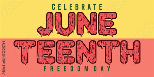 Juneteenth Independence Day. Freedom or Emancipation day. Annual american holiday, celebrated in June 19. African-American history and heritage. Poster, greeting card, banner and background. eps file