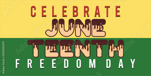 Juneteenth Independence Day. Freedom or Emancipation day. Annual american holiday, celebrated in June 19. African-American history and heritage. Poster, greeting card, banner and background. eps file