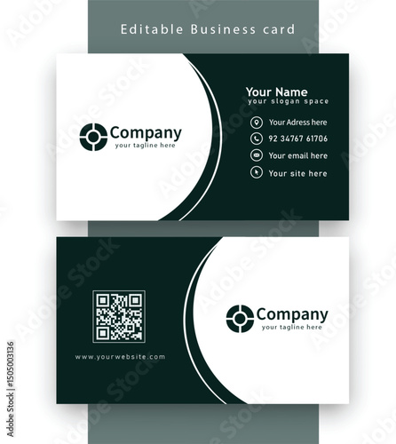 Printable Business Card Design with Modern Elements and Typography