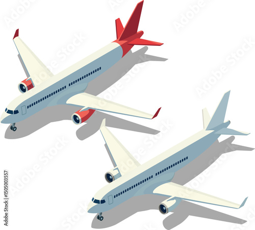Isometric commercial airplane