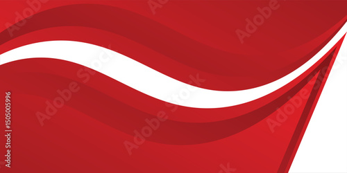 A white background with red abstract waves layered on top, featuring thin lines and a gradient of red hues concept