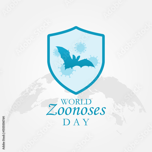 Vector graphic of World Zoonoses Day for World Zoonoses Day celebration.
