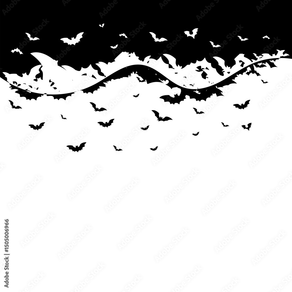 Fototapeta premium Halloween Bat Header Illustration
