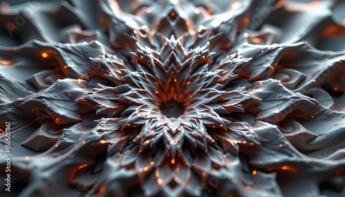 Intricate Abstract Design with Soft Glow and Whimsical Patterns