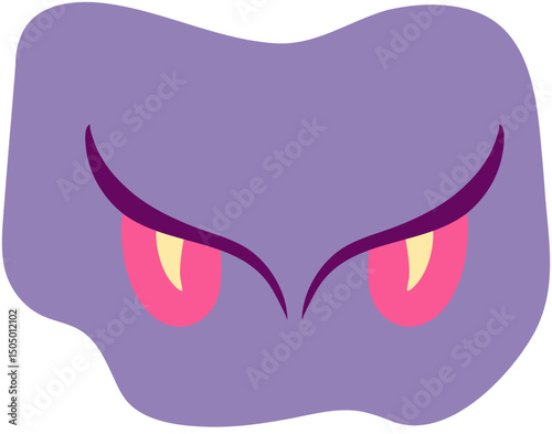 Cartoon Monster with Purple Eyes