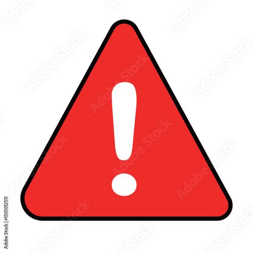 危険・警告・禁止等のシンプルアイコン　三角形レッド〜Simple icons of danger, warning, prohibition, etc. Red triangle〜 photo