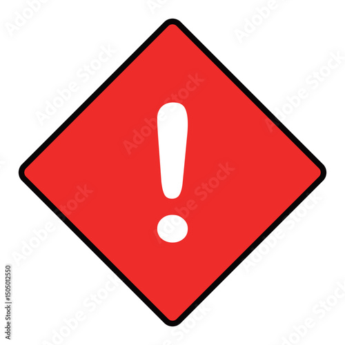 危険・警告・禁止等のシンプルアイコン　ダイヤ型レッド〜Simple icons for danger, warning, prohibition, etc. Diamond-shaped red〜
