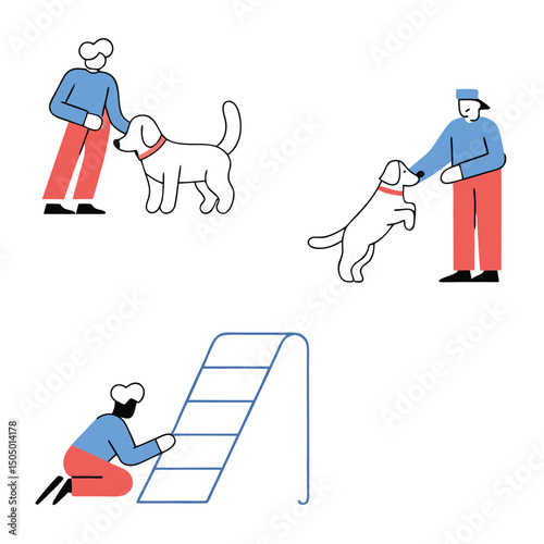 Dog Training Illustrations Basic Obedience and Agility Exercises